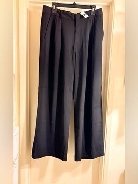 GAP Black Wide-Leg Trousers with Pleats